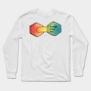 Rainbow Stronger Every Day Workout Long Sleeve T-Shirt